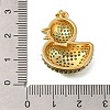 Rack Plating Brass Micro Pave Cubic Zirconia Pendants ZIRC-F142-01G-02-3