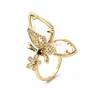 Brass Micro Pave Cubic Zirconia Cuff Rings for Women RJEW-K312-02G-4