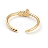 Constellation/Zodiac Sign Brass Cuff Rings RJEW-J074-05G-G-3