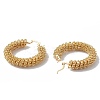Brass Wire Wrap Hoop Earrings for Women EJEW-A093-14G-2