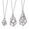 Tarnish Resistant 304 Stainless Steel Macrame Pouch Empty Stone Holder for Pendant Necklaces Making X-NJEW-JN04441-02-1
