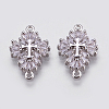 Brass Micro Pave Cubic Zirconia Links ZIRC-E144-12P-1