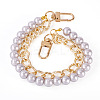 ABS Plastic Imitation Pearl and Aluminium Curb Chains Bag Extender Chains HJEW-TAC0074-3