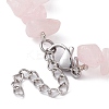 Natural Rose Quartz Chips Beaded Bracelet BJEW-JB09686-02-3