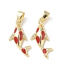 Brass Micro Pave Cubic Zirconia Pendants KK-C104-04A-G-1