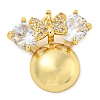 Rack Plating Brass Micro Pave Cubic Zirconia Pendants KK-Z063-19G-1