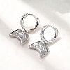 Brass Micro Pave Cubic Zirconia Hoop Earrings EJEW-P322-14P-4