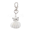 Angel Alloy & Wire Wrapped Natural Shell Pendant Decorations HJEW-JM02017-03-1