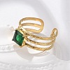 304 Stainless Steel Cuff Rings for Women RJEW-D302-03G-05-1