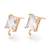 Brass with Cubic Zirconia Stud Earring Findings LS-KK-Q789-14G-1