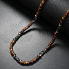Bohemian Summer Cuboid Natural Gemstone & Coconut Heishi Beaded Necklaces TY7189-3-1