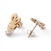 Clear Cubic Zirconia Radish Stud Earrings EJEW-L282-01G-2