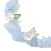 3Pcs Natural Rose Quartz & Dyed Aquamarine & Lepidolite Chip Beaded Stretch Bracelets for Women BJEW-JB12311-4