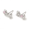 Left and Right Rack Plating Brass Micro Pave Cubic Zirconia Studs Earring Findings LS-KK-K371-10P-1