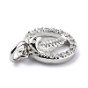 Brass Micro Pave Cubic Zirconia Charms ZIRC-F131-12P-3