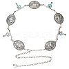 1Pc Tibetan Style Alloy Oval & Cattle Skull Head Link Chain Waist Belly Body Chains for Women AJEW-DC0003-23AS-1