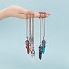 DIY 5Pcs Gemstone Pointed Pendant Making Kits DIY-NB0005-08-3