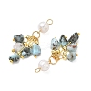 Natural Larimar & Natural Freshwater Pearl Tassel Pendants PALLOY-JF06023-2