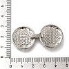 Rack Plating Flat Round Brass Micro Pave Clear Cubic Zirconia Fold Over Clasps KK-H512-08P-3