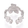 Adjustable 304 Stainless Steel Cuff Rings for Women RJEW-N052-05P-3