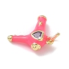 Brass Micro Pave Cubic Zirconia Charms KK-B155-17G-03-2