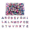 26Pcs 26 Letters Transparent Epoxy Resin Pendants CRES-TA0001-15-1