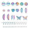 DIY 9 Shapes Colorful Filigree Joiners Stainless Steel Earring Making Kits DIY-BT0001-16MC-2