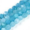 Dyed Natural White Jade Beads Strands G-T139-8mm-46G-2