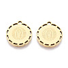 Religion 304 Stainless Steel Flat Round Pendants STAS-T073-04G-1