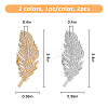 2Pcs 2 Colors Feather Alloy Rhinestone Scarf Buckle Clips JEWB-FH0001-53-2