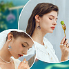 3 Pairs 3 Colors Teardrop with Tree of Life Dangle Earrings EJEW-UN0001-98-6