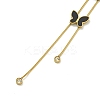 Ion Plating(IP) 304 Stainless Steel Enamel & Shell Butterfly Pendant Necklaces NJEW-C057-04G-2