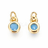 Brass with Single Cubic Zirconia Charms X-ZIRC-F095-03G-01-2