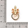 Brass with Cubic Zirconia Fold Over Clasps LS-KK-G484-01B-G-4