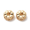 Brass Clear Cubic Zirconia Spacer Beads KK-G420-22G-1