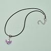 Glass Seed Beads & Glass Pearl Angel Pendant Necklaces NJEW-MZ00056-03-4