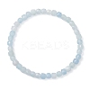 Natural Aquamarine Beaded Stretch Bracelets for Women BJEW-JB13335-02-2
