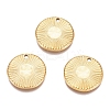 Textured Flat Round 304 Stainless Steel Pendants X-STAS-G218-06G-1