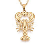 304 Stainless Steel Pendant Necklaces NJEW-T018-32G-4