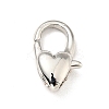 Brass Heart Lobster Claw Clasps KK-G416-47P-1