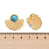 Fan 304 Stainless Steel Synthetic Turquoise Stud Earrings for Women EJEW-U046-17B-G-5