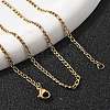 Ion Plating(IP) 304 Stainless Steel Figaro Chain Necklaces STAS-K168-02G-4