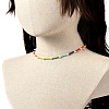 Glass Seed & Glass Pearl Beaded Necklace for Girl Women X1-NJEW-TA00007-3