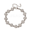 Brass Micro Pave Clear Cubic Zirconia Link Bracelets for Women BJEW-D342-04P-4