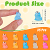 35Pcs 7 Colors Transparent Resin Pendants Colorful Fluorescent Little Frog Pendant Creative Jewelry Accessories JX855A-2