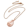 Brass & Glass Teardrop Fish Pendant Necklaces NJEW-M080-05-2