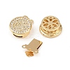 Brass Micro Pave Clear Cubic Zirconia Box Clasps KK-L255-02G-06-2
