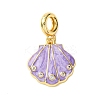 Brass Enamel European Dangle Charms KK-C119-05G-03-1