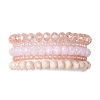 5Pcs 5 Styles Faceted Round Glass Beaded Stretch Bracelet Sets BJEW-JB10423-01-1