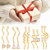 10Pcs 5 Styles Brass Micro Pave Clear Cubic Zirconia Pendants KK-BBC0022-13-7